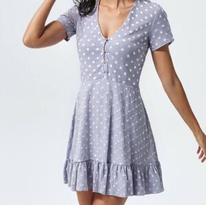 Polka Dot Dress in Light Blue and White